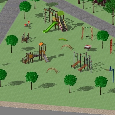 Детская игровая площадка-комплекс для уличных занятий во дворе
