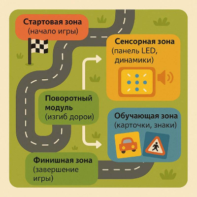 Мобильный автогородок для дошкольников и младших школьников